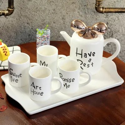 British Bone China Coffee Cup Set European Afternoon Tea Set Creative Ceramic Cup Simple Household Red Tea Mugs