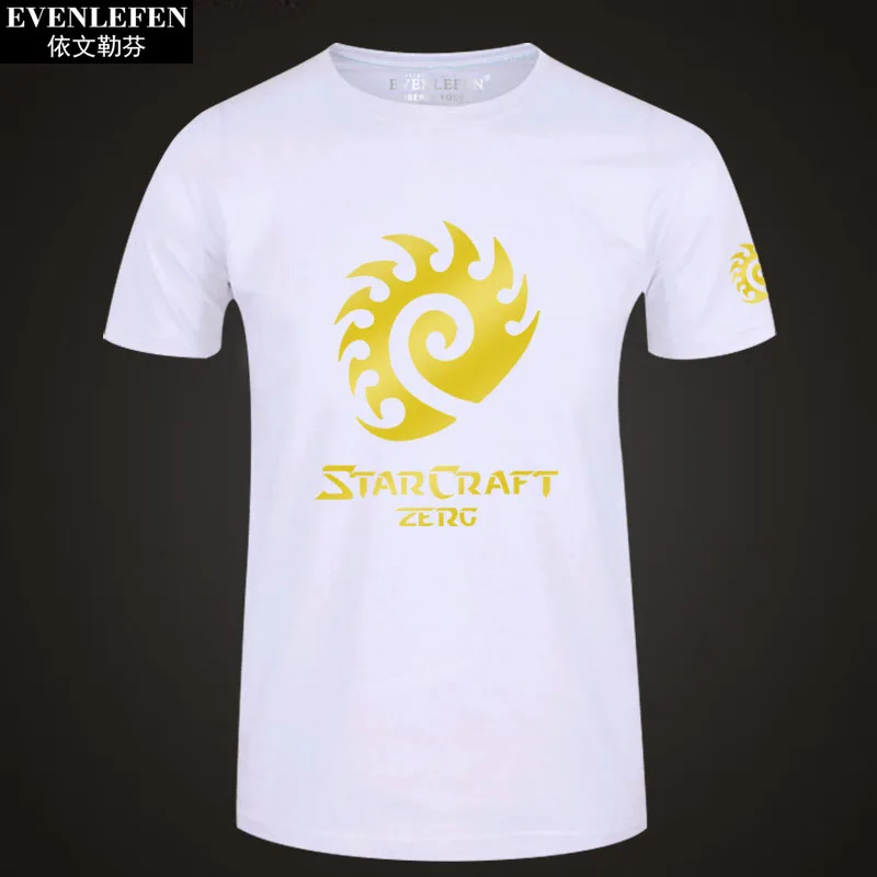 StarCraft 2 Protoss Zerg футболка с коротким рукавом мужская игровая хлопковая с полурукавом Студенческая Большая одежда летняя - Цвет: White6