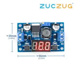 LM2596 понижающий модуль преобразователя питания светодиодный цифровой вольтметр регулируемая плата Short 2A защита от короткого замыкания