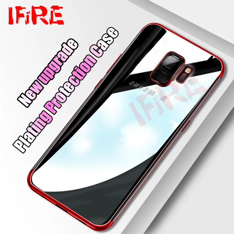 Silicone Plating Transparent Case For Samsung S9 plus Galaxy Soft TPU Full Cover Plus s9plus | Мобильные телефоны и