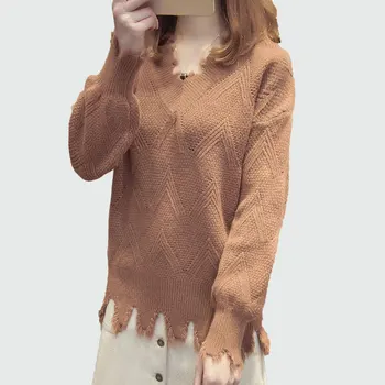 

Sweater Women Autumn Winter 2018 4xl Plus Size Pullover Sweaters Female Irregularly Decorated Casual Women's Sweater
