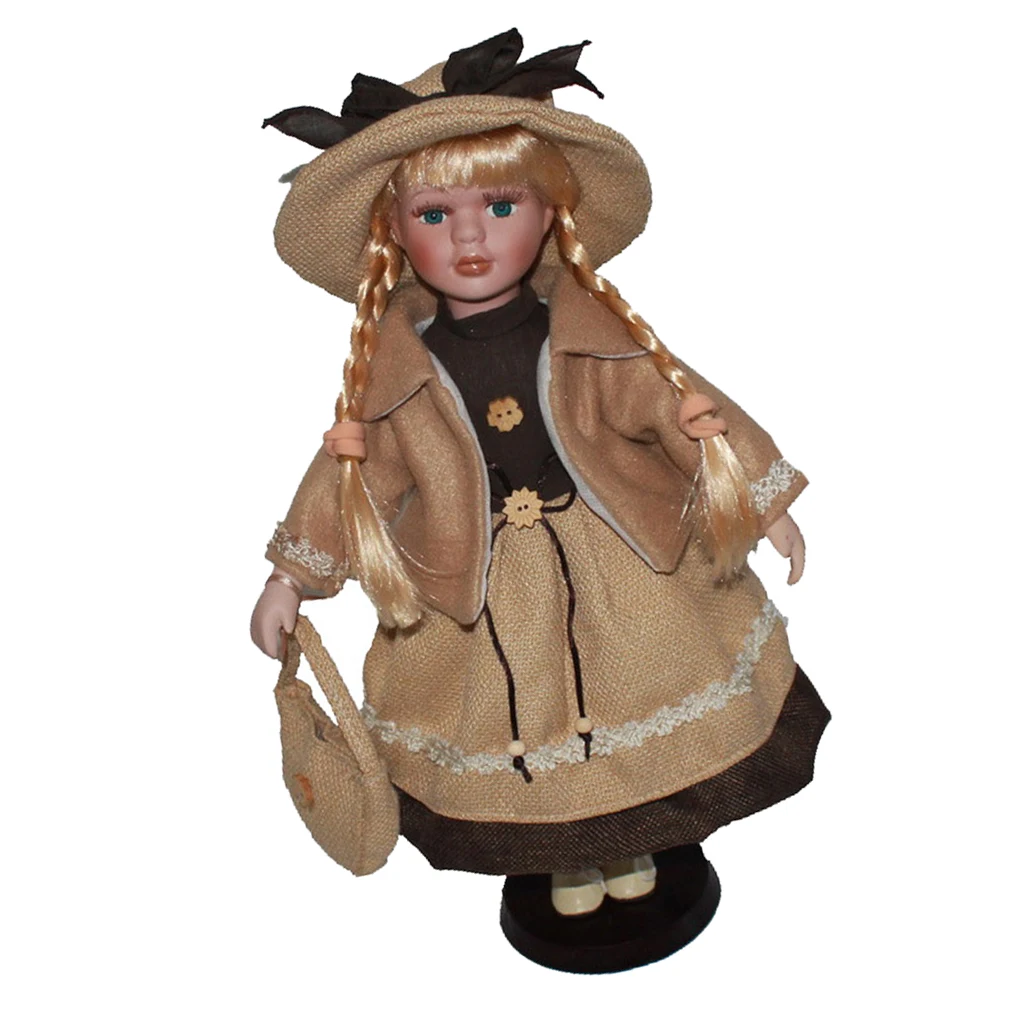 

Vintage 16inch Victorian Porcelain Doll Girl Collectibles Figurines Ornament