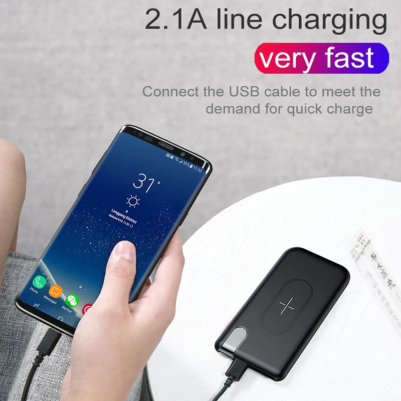 Baseus QI Wireless Charging Power Bank Charger For iPhone X 8 Samsung S9 S8 S7 Mobile Phone Powerbank Battery Wireless Charger Baseus QI Wireless Charging Power Bank Charger For iPhone X 8 Samsung S9 S8 S7 Mobile Phone Powerbank Battery Wireless Charger