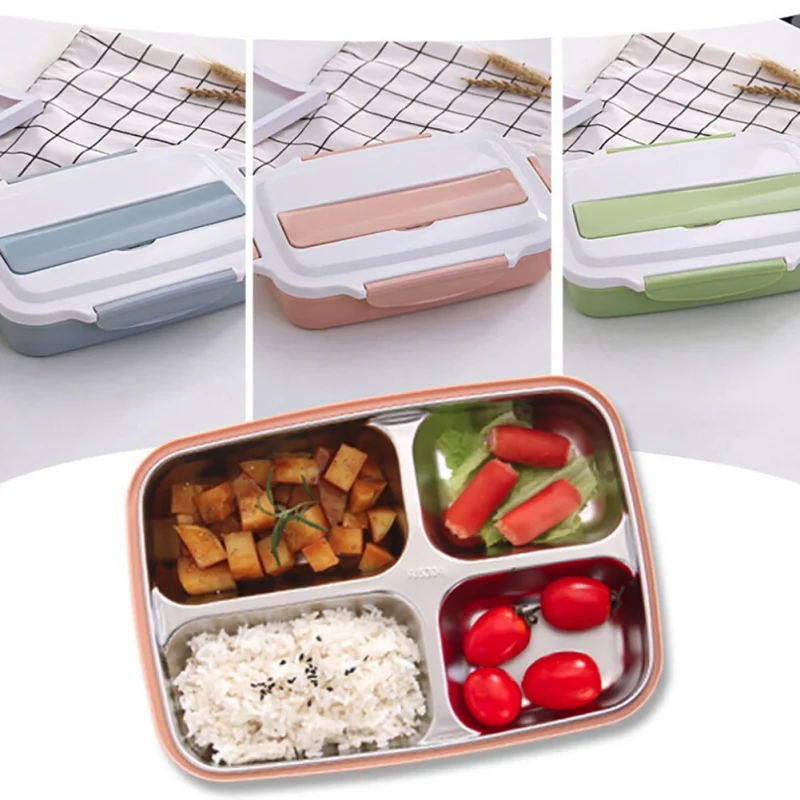 

Stainless Steel Japanese Lunch Box With Compartments Bento Box For Kids School Picnic Food Container