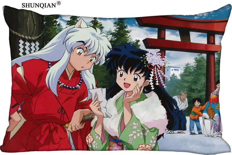 InuYasha Наволочки(две стороны) Новое прибытие Пользовательские молнии Прямоугольник мягкая Подушки Детские крышка Домашний Текстиль