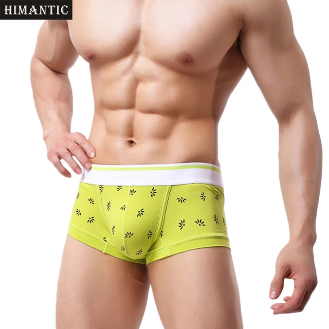 Print underwear men cotton soft breathable low waist sexy boxer shorts