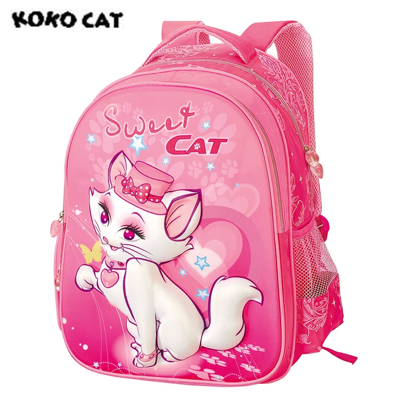 

2017 KOKOCAT Cat Cute Children School Backpack Kids Bags Bookbag Female School Backpacks for Teens Girls Student Schoolbag