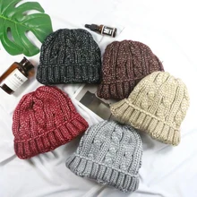 Женские зимние шапки, 5 цветов, теплые вязаные накидки, зимние шапки Скалли, шапочки для женщин и мужчин, Повседневные Головные уборы для взрослых