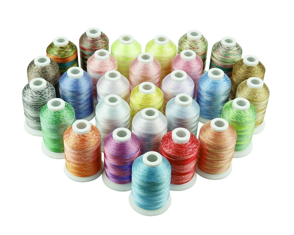 Simthread Assorted 28 Colors Embroidery Machine Thread Variegated