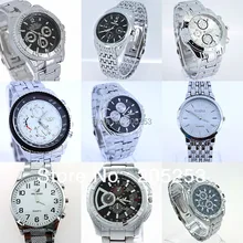 Горячий стиль 9 шт./лот разные стиль s микс модных мужчин стали кварцевые роскошные спортивные наручные часы как показано SN9