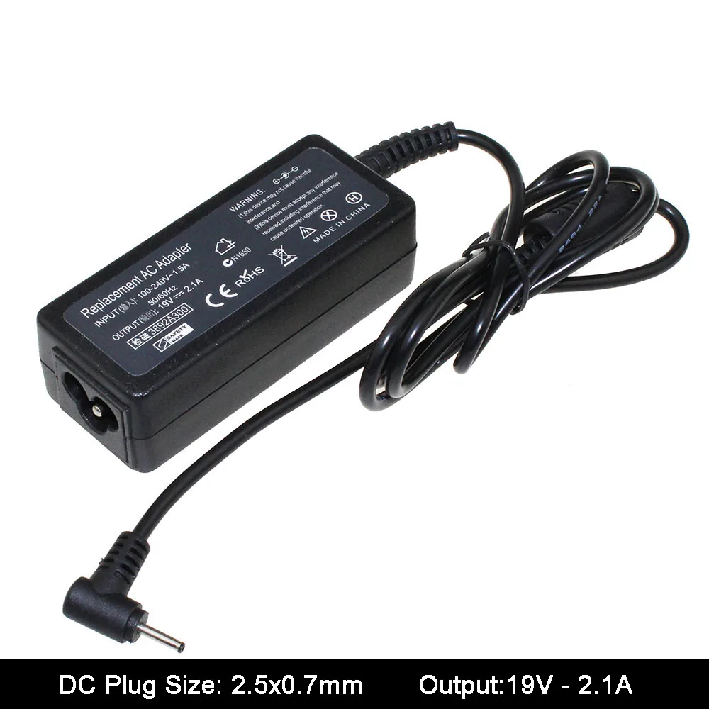 19V 2.1A 2.5x0.7mm Laptop Netbook Ac Adapter Power Supply For ASUS Eee