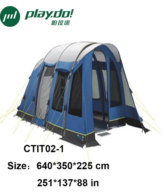 Cheap large camping tent inflatable for outdoor family tents beach canopy 5-8 person factory brand PLAYDO OEM Customized CTIT02-1