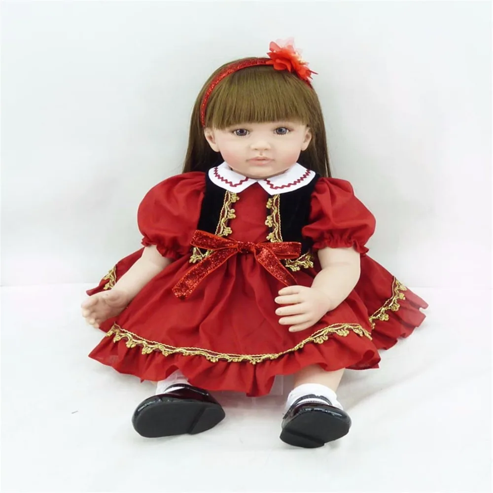 

22 inch 55 cm Silicone baby reborn dolls, lifelike doll reborn babies toys Lovely beautiful doll Festival gift