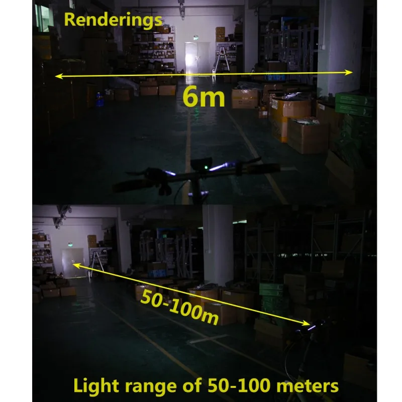 Waterproof 3XT6 LED Bicycle Light 10000LM Front Bike Head Light Night Cycling Lamp 5V USB Headlamp Only Lamp No Battery