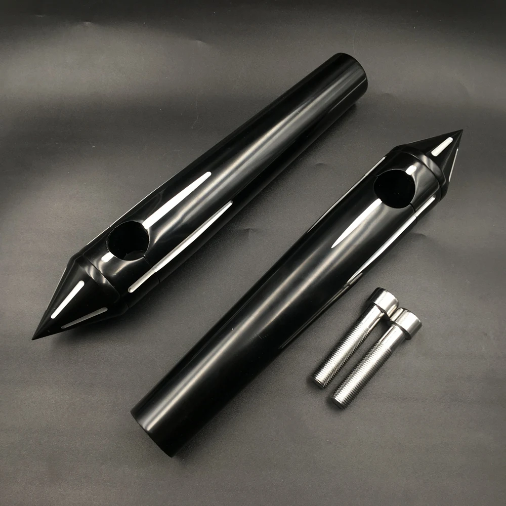 Черный Алюминий Спайк заготовки " Руль стояки для Harley Softail Dyna Sportster Пользовательские 8" на талии