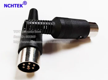 

NCHTEK DIN 6Pin Male Plug Connector with Plastic Handle/Free Shipping/100PCS