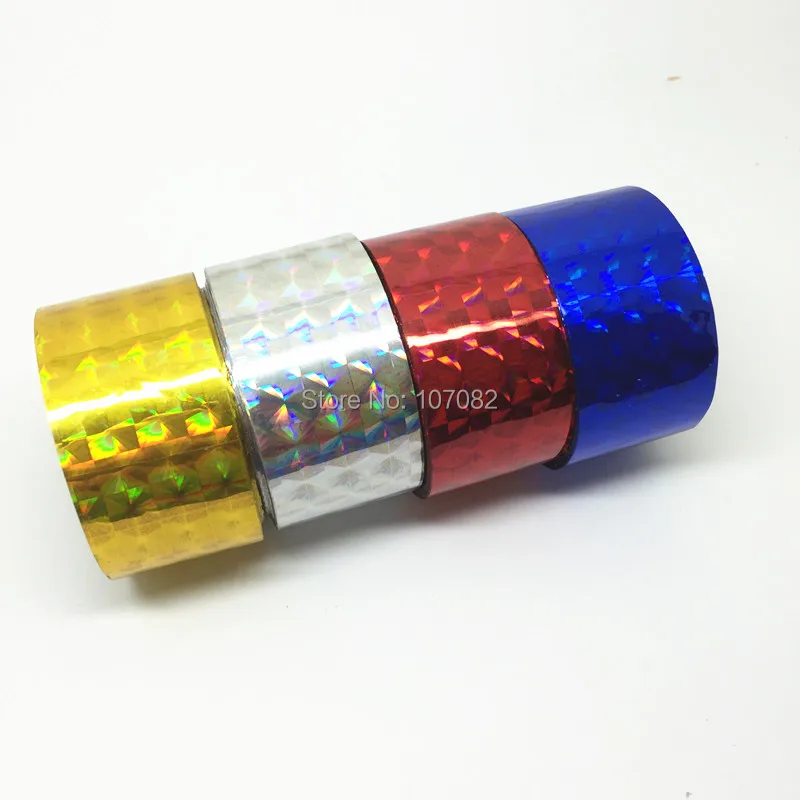 4 Rolls 24mmx10M/roll Prism Hoop Holographic Adhesive Tape Hula
