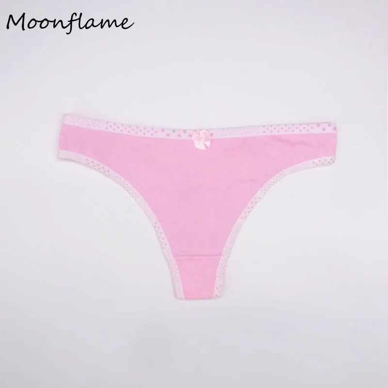 Moonflme, 5 шт./лот, нижнее белье для женщин, 6 цветов, хлопок, сексуальные стринги, трусики M L XL 87289