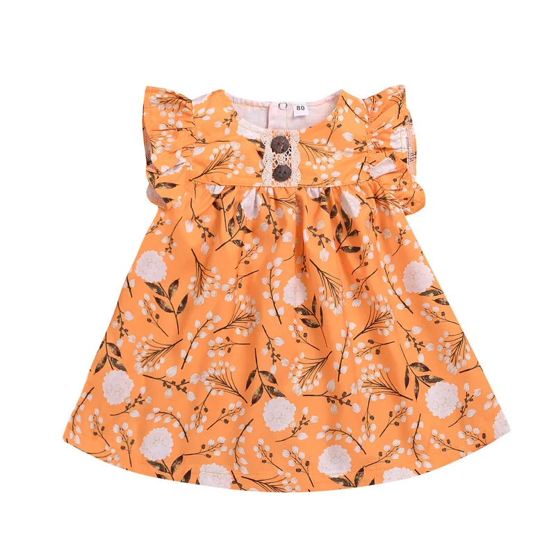 

12 Months To Three Years Old Girl Dress Dress Summer Floral Short-sleeved Dress Cute Princess Dress Lol Doll Clothes Kids
