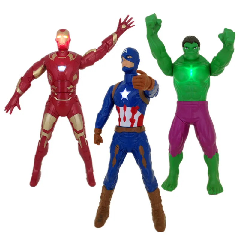 

The avengers hand-held toy can move, rotate, sound and light model display iron man captain America hulk cartoon children's toys