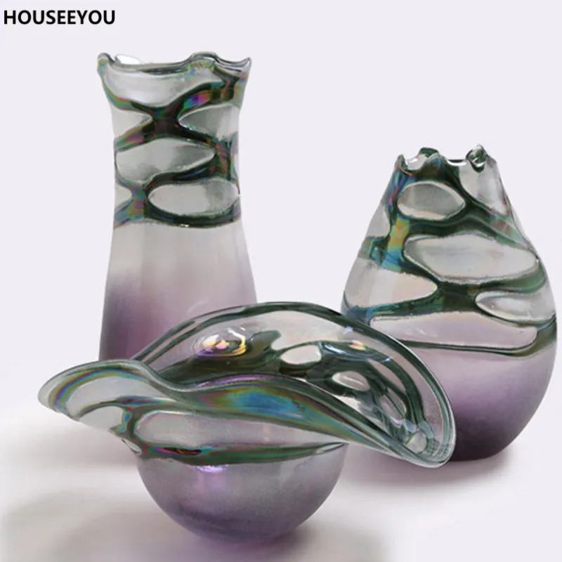 modern european creative crystal glass flower vases gradient grinding romantic decorative vase wedding home decoration ornaments - Decorative Vases modern european creative crystal glass flower vases gradient grinding romantic decorative vase wedding home decoration ornaments - Decorative Vases