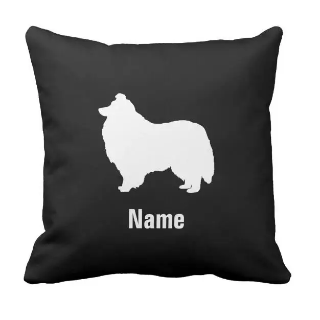 

Personalized Shetland Sheepdog Cushion Cover Sheltie with Custom Dog Name Throw Pillow Case Cool Dogs Lover Gifts Room Decor 18"
