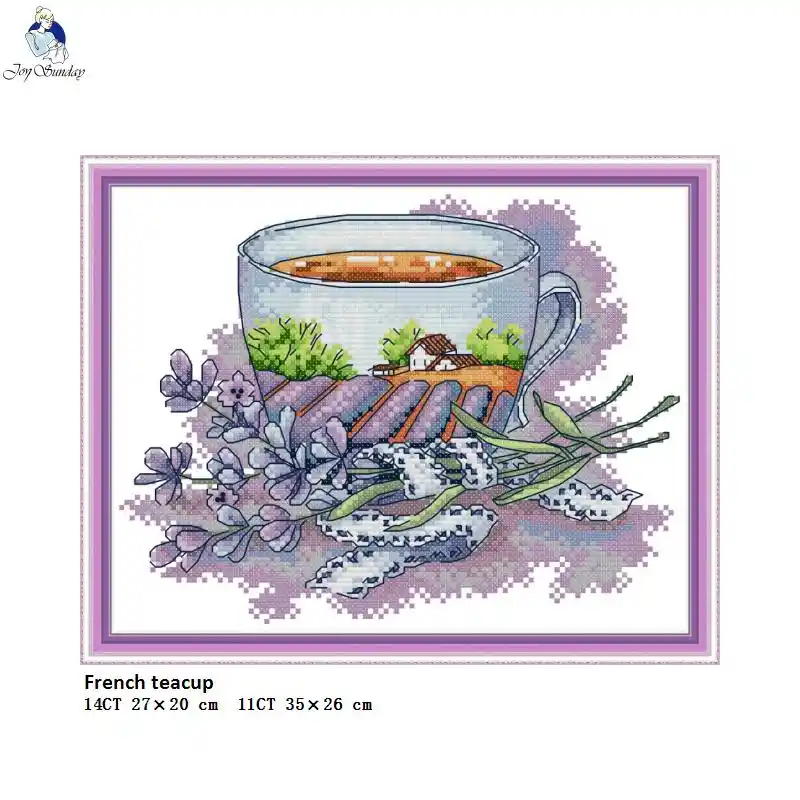 Набор для вышивки крестиком Teacup серии из разных стран рассчитан на печать холсте
