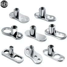 10 шт./лот G23 твердый титановый кожный база якоря поверхность штанги пирсинг микро Кожный Якорь Топы Mamilo пирсинг украшения для тела