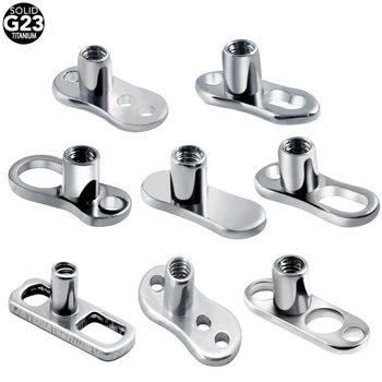

10pcs/lot G23 Solid Titanium Dermal Anchor Base Surface Barbell Piercings Micro Dermal Anchor Tops Mamilo Pircing Body Jewelry