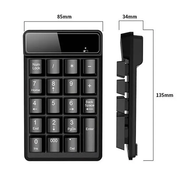 Малый размер 2,4 ГГц Беспроводная цифровая клавиатура Numpad 18 клавиш цифровая клавиатура для учета Теллер ноутбук планшеты
