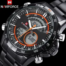 NAVIFORCE wwatches para los hombres relojes de marca de lujo de los hombres de doble pantalla digital analógico relojes 30 M impermeable reloj de cuarzo Electrónico