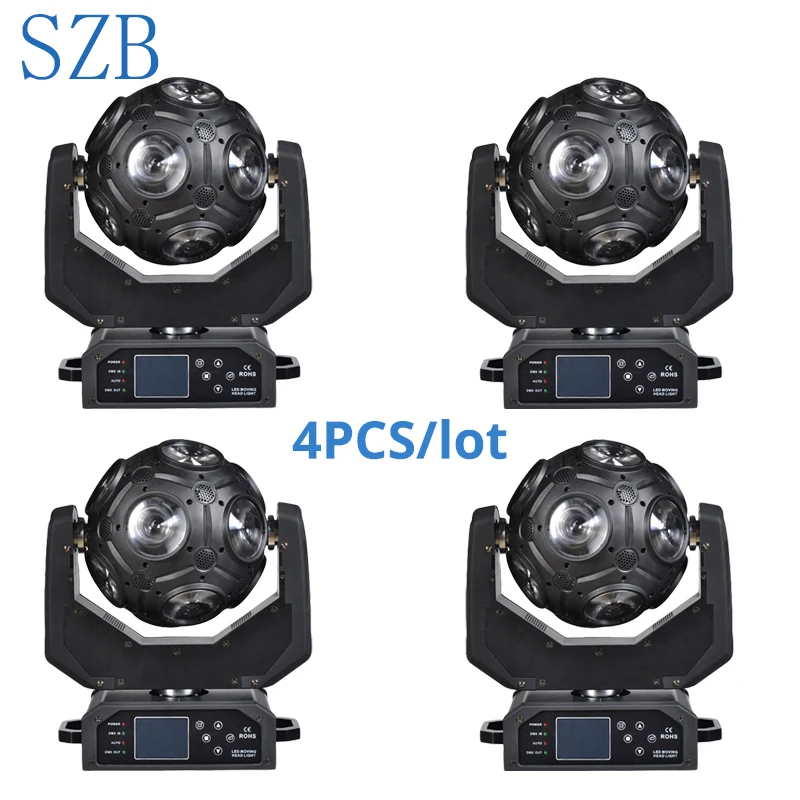 4 шт. SZB CosmoPix Футбол 12x20 Вт RGBW 4in1 LED футбол движущийся головной свет отличный эффект