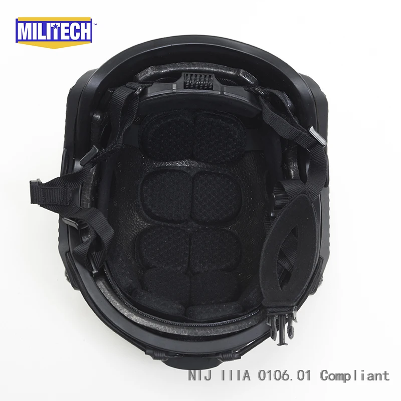 MILITECH Black BK Maritime Cut Deluxe NIJ IIIA Быстрый пуленепробиваемый шлем и козырек Набор Дело баллистический шлем-пуля защитная маска