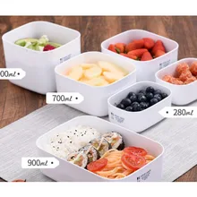 Прямоугольная коробка для хранения еды Bento Box холодильник коробка для сохранения фруктов пластиковая 900 мл, 1000 мл, 700 мл, 280 мл