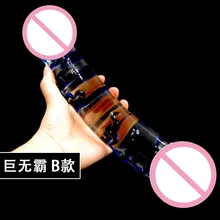 28*6cm Super Huge Glass Double Ended dildo,Realistic Double Headed Dildo,gay sex toys,Anal butt plug,Sex Products For Female