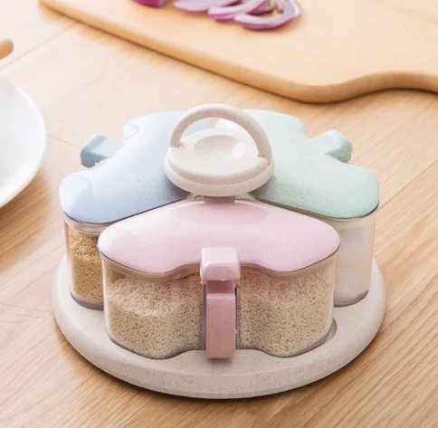 

Fashion Creative Rotating Seasoning Jar Kitchen Supplies Seasoning Box Set Sanitary Kitchen Multi-function Seasoning Box Q208