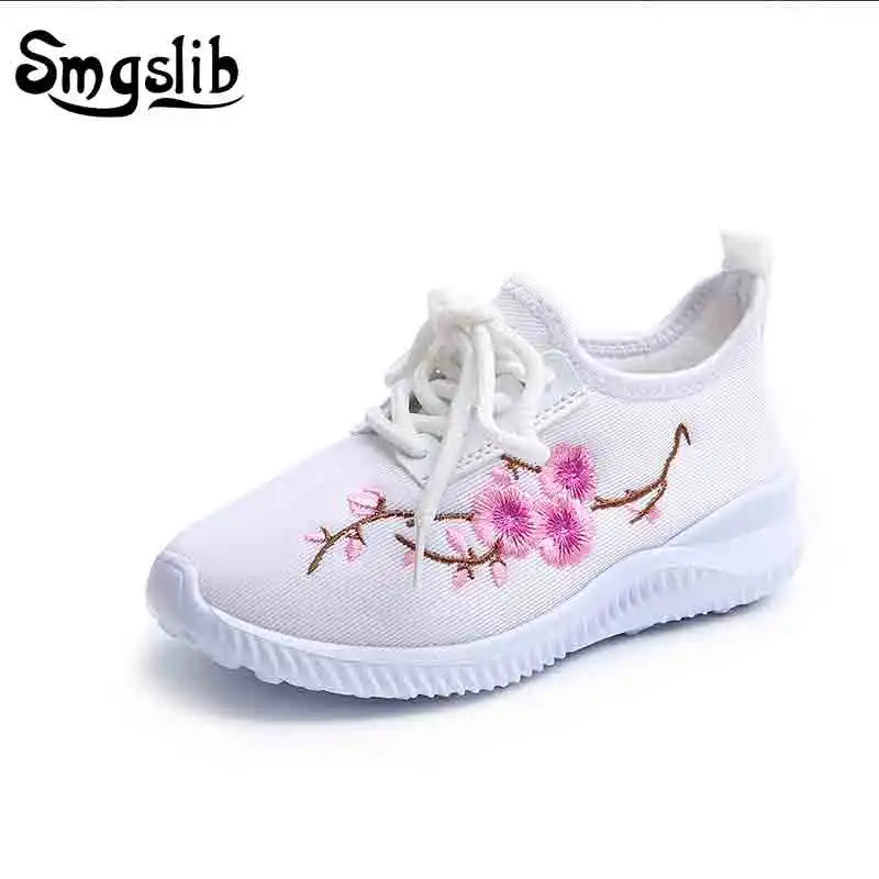 

Girls Shoes 2018 Spring Autumn Kids Sneaker Children Running Mesh Casual Shoes Sports Embroidery Shoes Princess Trainer Shoes