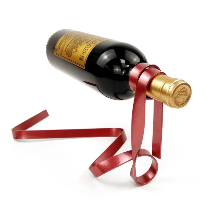 

Magic 3D Suspension Metal Ribbons Whiskey Rack Stainless Steel Wine Holder Bracket Home Decoration Bars Accessories Chef Decor