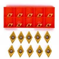 cnc קאטר 10pcs DCMT070204 YBC251 להבים זהב קרביד והתוספות מחרטה CNC קאטר מחרטה מפנה כלי קידוח בר 7 x 7 x 2 מ"מ (1)