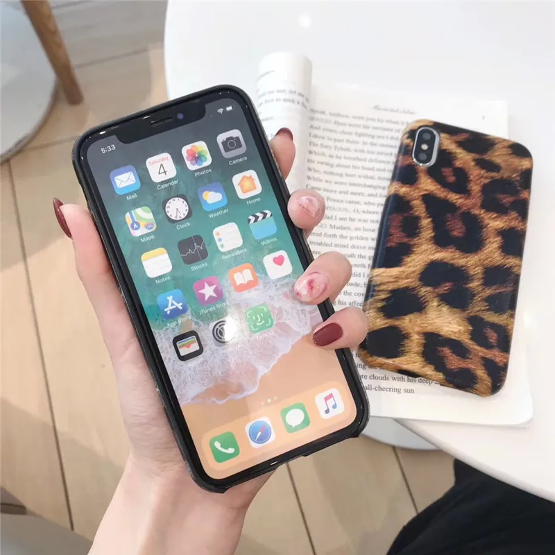 Vintage Leopard Skin Pattern Phone Case for iphone 7 Case for iPhone 6 6S 7 8 Plus X XS MAX Case Luxury Soft PU Leather Cover   03