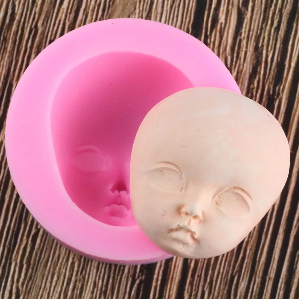 Baby Face Silicone Mold Polymer Clay Craft Moulds Handmade Dolls Face Making