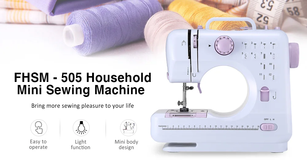 FHSM - 505 Portable Multifunctional Household Mini Sewing Machine with LED Light