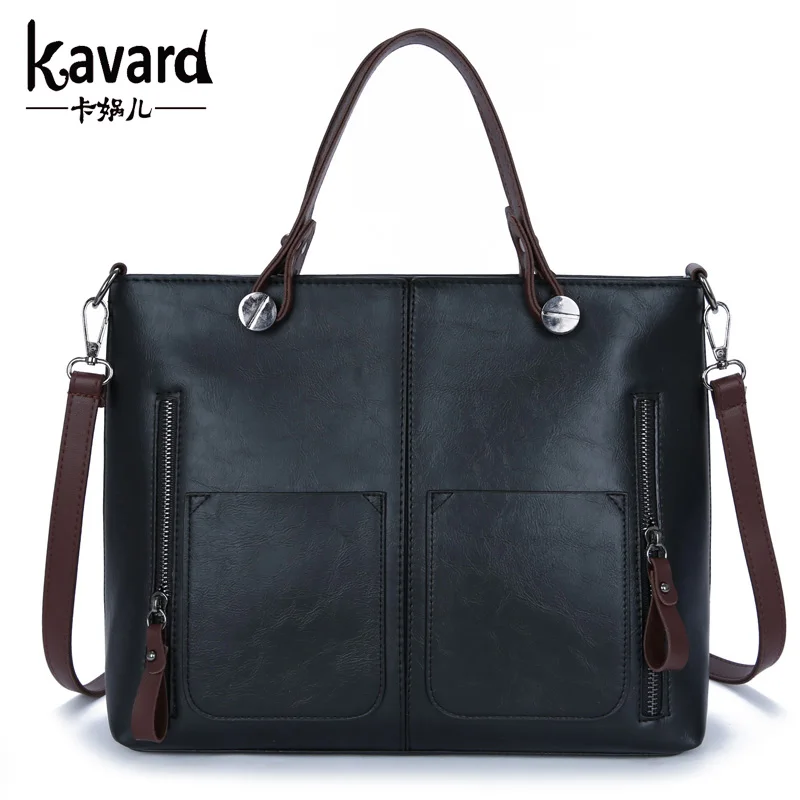 wax oil leather font b bag b font shoulder ladies hand font b bags b font