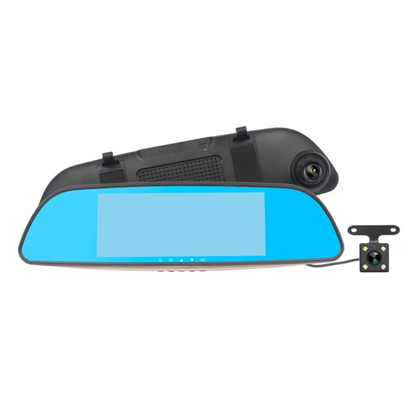 7 Inch Touch Screen Dash Cam Car DVR Traffic Recorder Starlight Night Vision Rearview Mirror HD Ultra Wide-angle Reverse Image