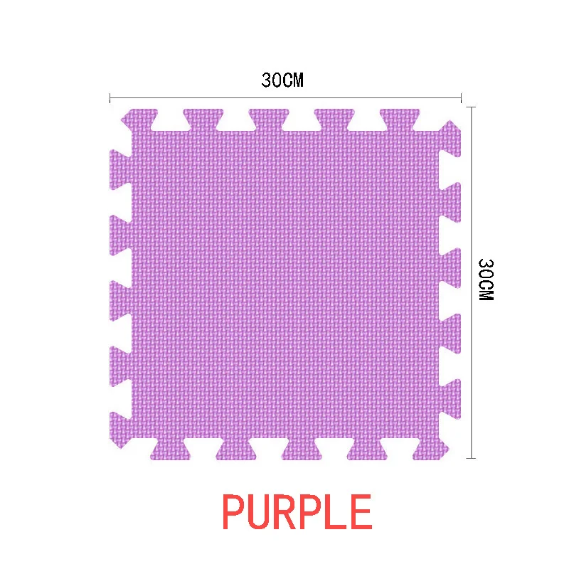 Детский игровой коврик, однотонный цветной коврик-пазл, EVA пены, детский коврик, 30X30X1 см, для спальни, школы, защитная напольная плитка - Цвет: purple