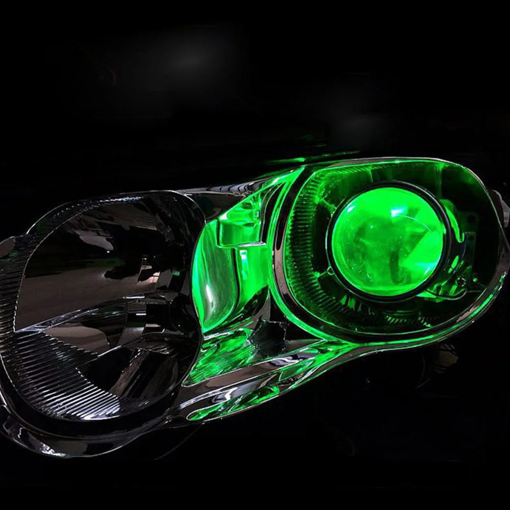Светодиодный проектор Devil Demon Eyes для универсальных автомобильных мотоциклов, 2,5 дюймов, объектив проектора с выключенным контроллером проводов