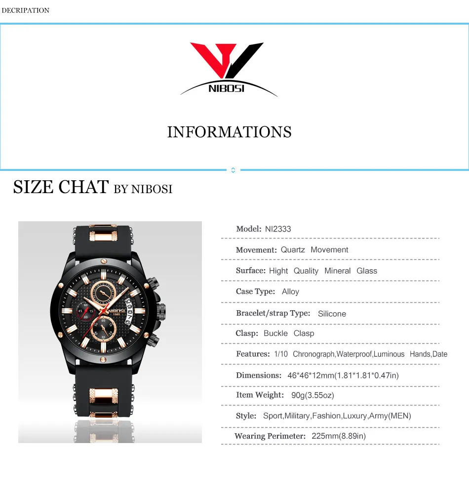 NIBOSI Sport Watches For Men Watch Military Army Clock Men Waterproof Silicone Strap With Date Relojes Deportivos Hombre 2018    (1)