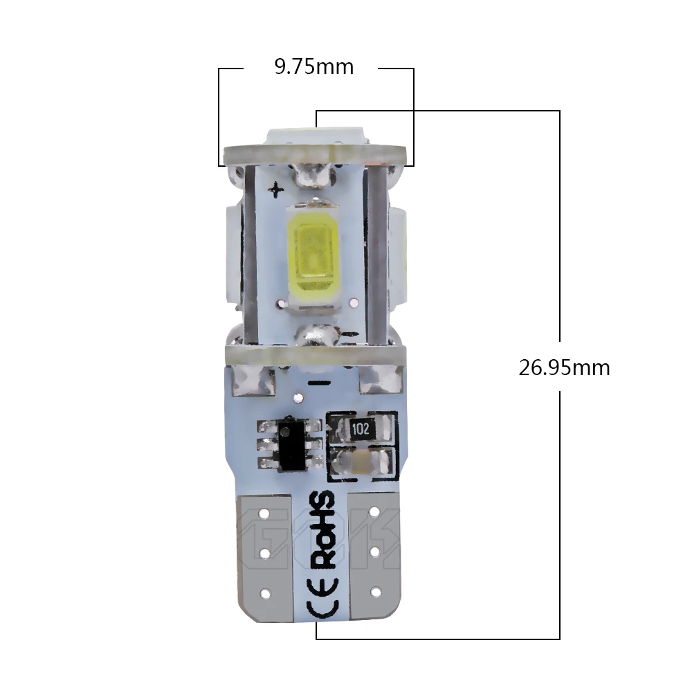 2 шт./лот T10 светодиодная стробоскопическая вспышка W5W t10 5smd led 5630 5730 5 светодиодов