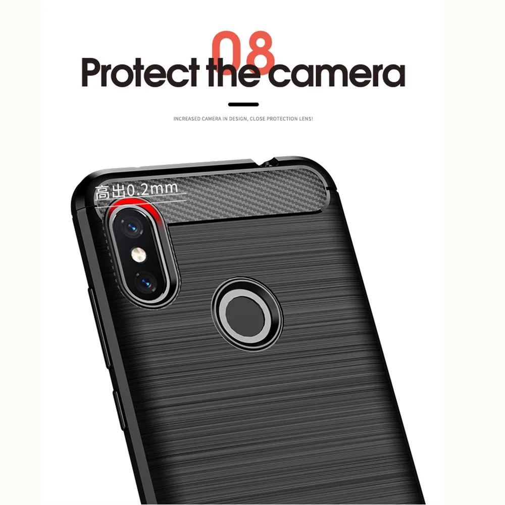 Carbon Fiber Cover For Xiaomi Redmi Note 6 Case Rubber Silicone Phone Cases For Xiaomi Redmi Note 6 Pro Back Case