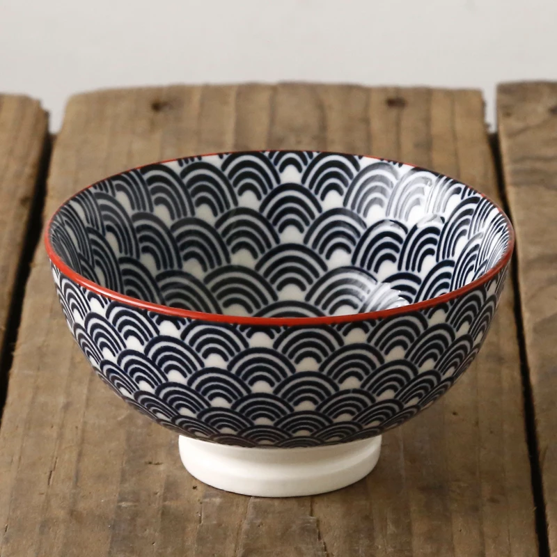 Японский стиль, 4,5 дюймов, керамическая фарфоровая Высокая миска для риса, ручная роспись, чаша, посуда, суп, десерт, маленькие миски, контейнер - Цвет: A